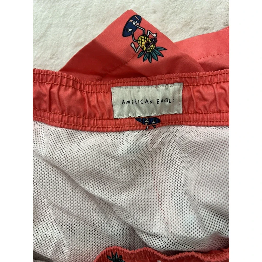 American Eagle Swim Trunks XL Pink Pineapple Surf Board Shorts Men